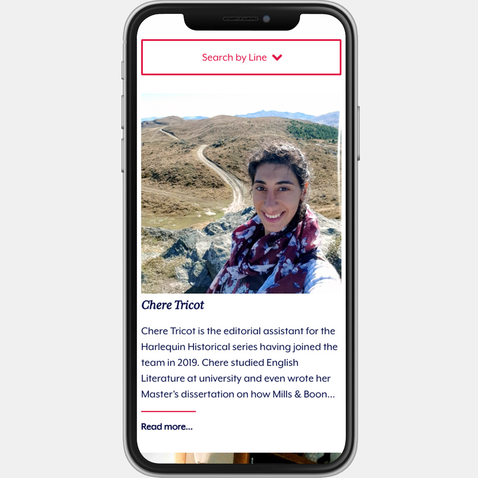 Write for Harlequin editor's landing page in mobile